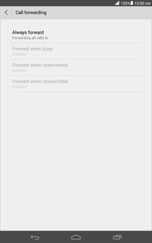 Press the required divert type.