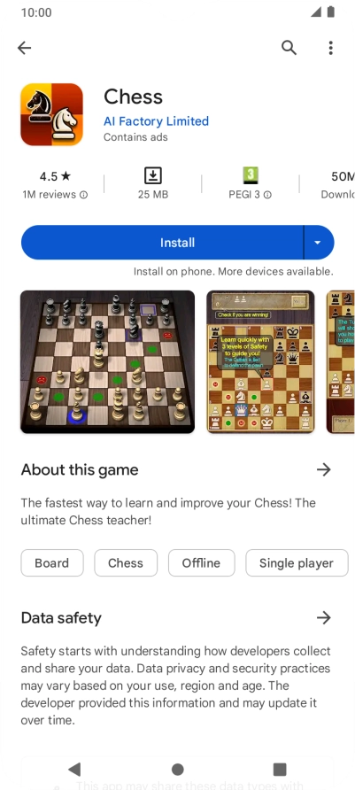 Press Install and follow the instructions on the screen to install the app.