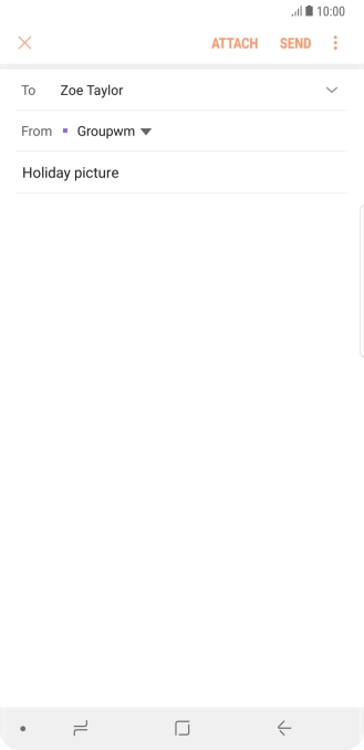 Press the text input field and write the text for your email message.