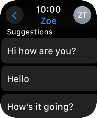 Press the required quick reply.