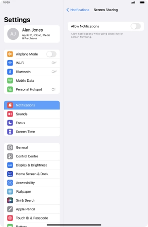 Press the indicator next to 