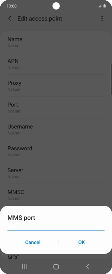 Key in 8080 and press OK.