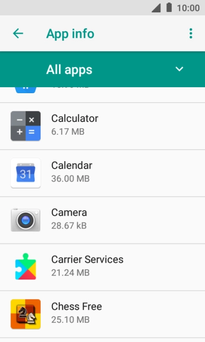 Press the required app.