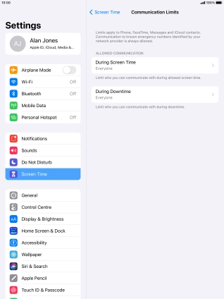 Press During Screen Time.
