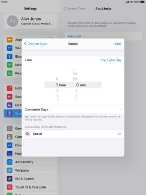 Press Customise Days.