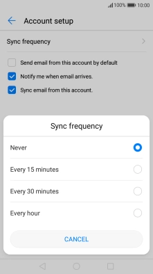 Press the required setting.