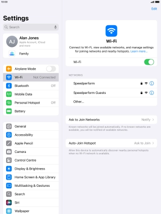 Press the required Wi-Fi network and key in the password for the Wi-Fi network.