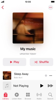 Go to the required category or playlist and press the required audio file.