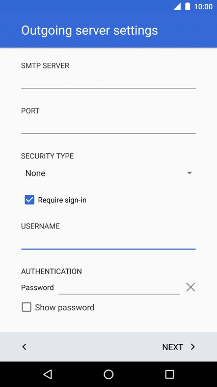 Press the field next to Password