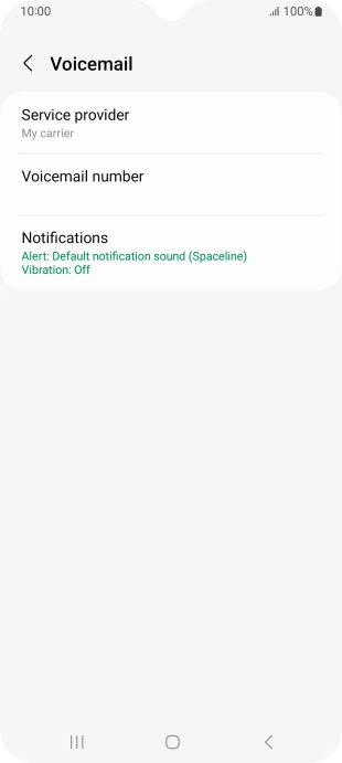 Press Voicemail number.