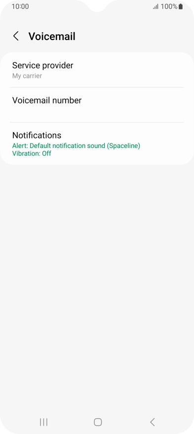 Press Voicemail number.