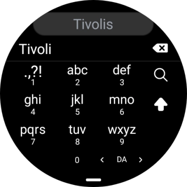 Key in the required destination and press the search icon.