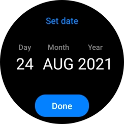 Slide your finger up or down on the screen to set the required date.