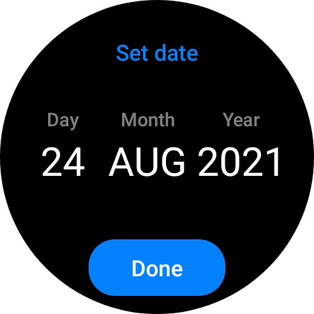 Slide your finger up or down on the screen to set the required date.