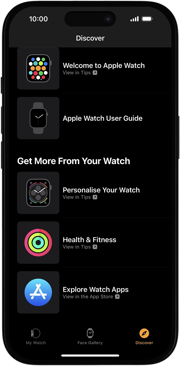 On your phone: Press Explore Watch Apps.