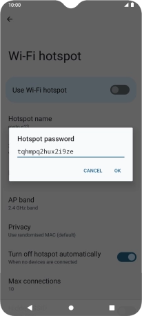 Key in the required password and press OK.