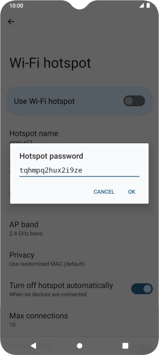 Key in the required password and press OK.