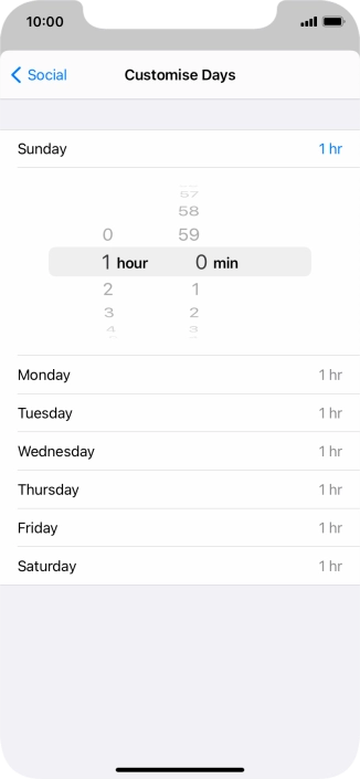 Select the required time limit.