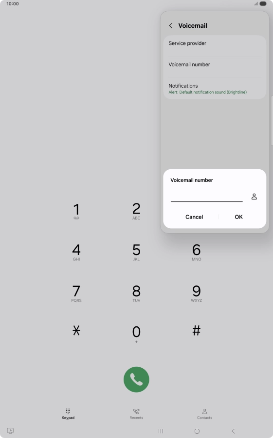 Key in +61414121121 and press OK.