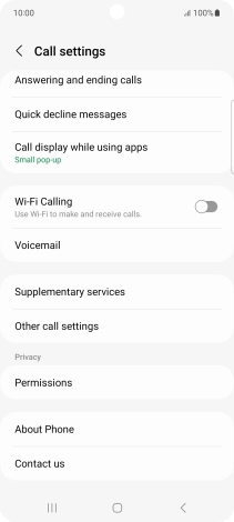 Press Supplementary services.