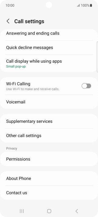 Press Supplementary services.