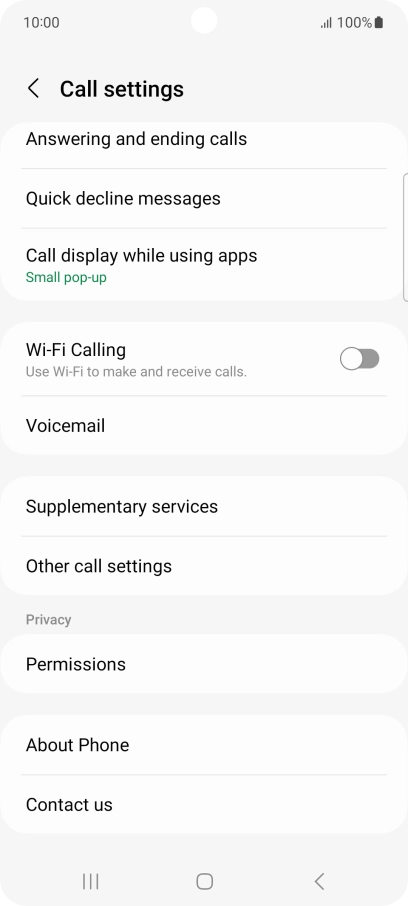 Press Supplementary services.