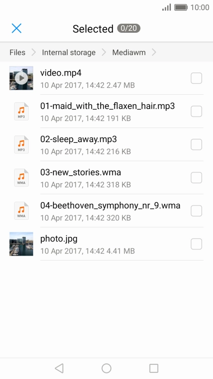 Press the required file.