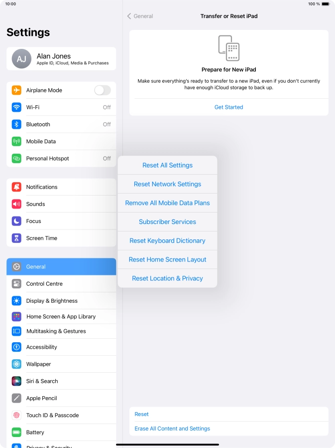 Press Reset Network Settings.