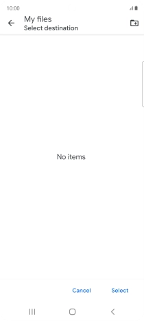 To create a new folder, press the new folder icon and follow the instructions on the screen to create a new folder.