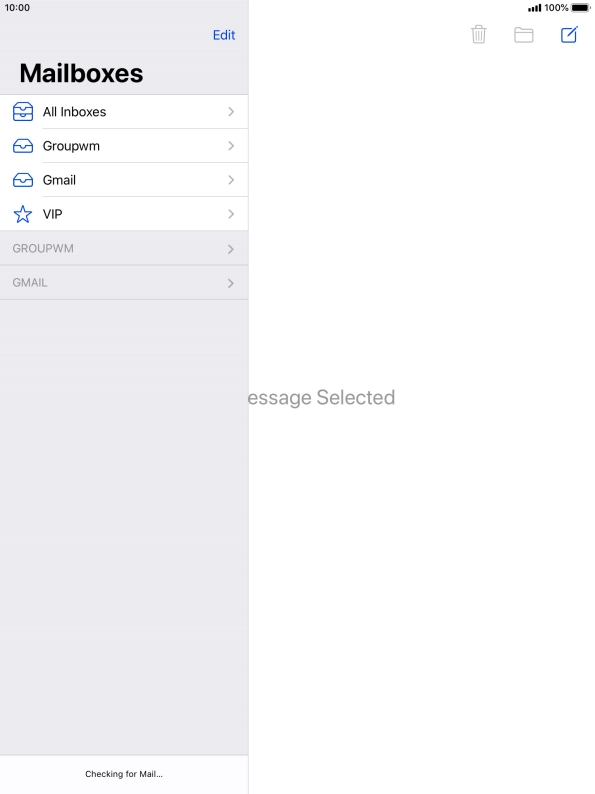 Press the required email account.