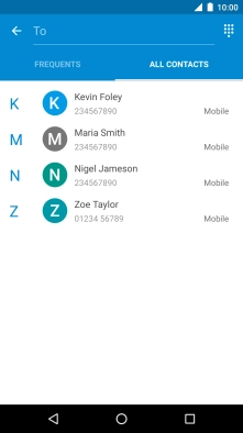 Press To and key in the first letters of the recipient's name.