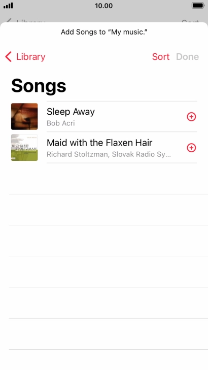 Go to the required category and press the required audio file.
