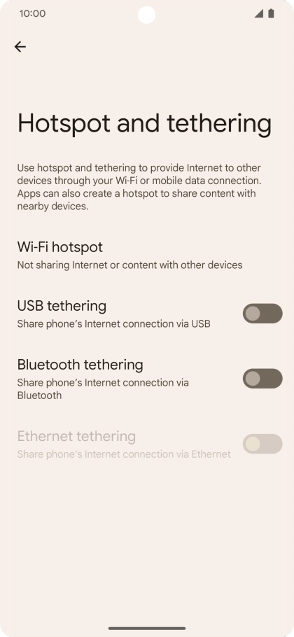 Press Wi-Fi hotspot.