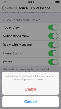 If you turn on the function, press Enable.
