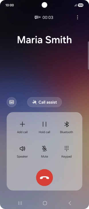 To use Galaxy AI for translation during a call, press Call assist.
