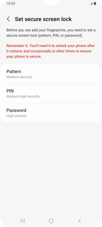 Press the required phone lock code and follow the instructions on the screen to create an additional phone lock code.