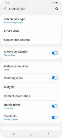 Press Screen lock type and key in the additional phone lock code you created earlier.