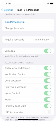 Press Turn Passcode On and key in a phone lock code of your own choice twice.