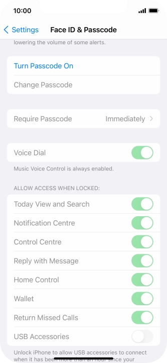 Press Turn Passcode On and key in a phone lock code of your own choice twice.