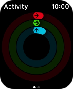 The screen will tell you how far you are from completing your daily activity goals. When the coloured rings are closed, you've reached the goals of your daily activity.