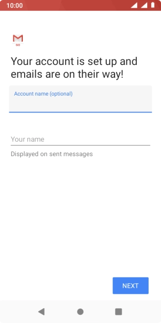 Press Your name and key in the required sender name.