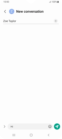 Press the send icon when you've finished your text message.
