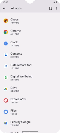 Press the required app.