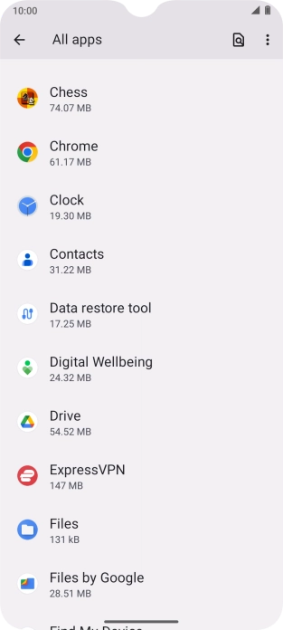 Press the required app.