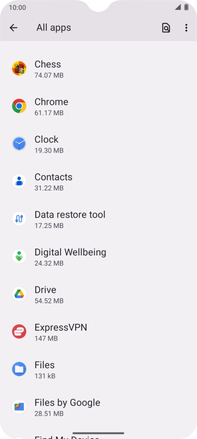Press the required app.