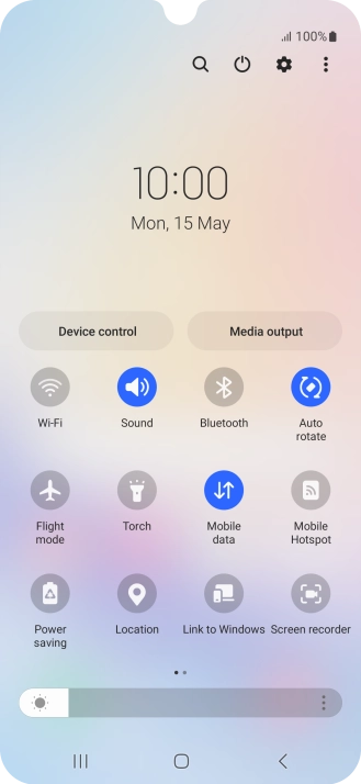 Press the settings icon.