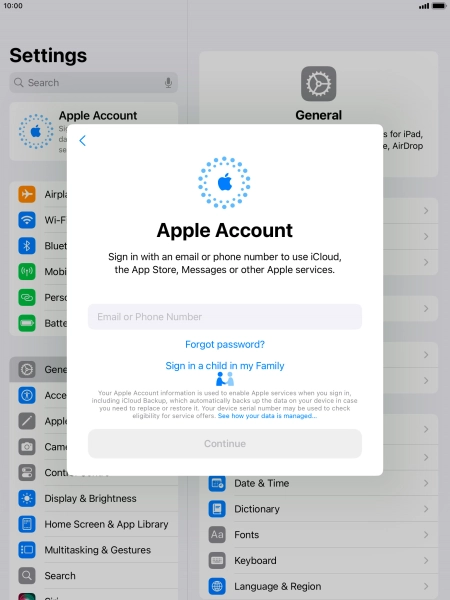 Press Email or Phone Number and key in the username for your Apple ID.