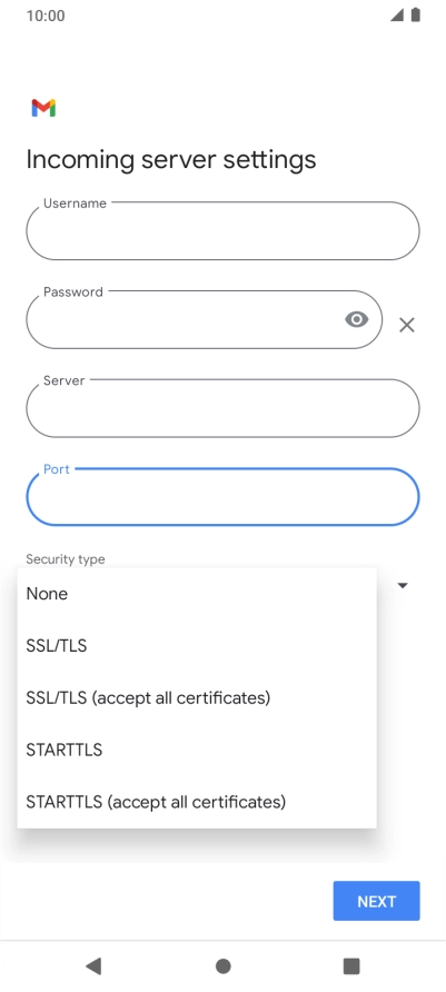 Press SSL/TLS.