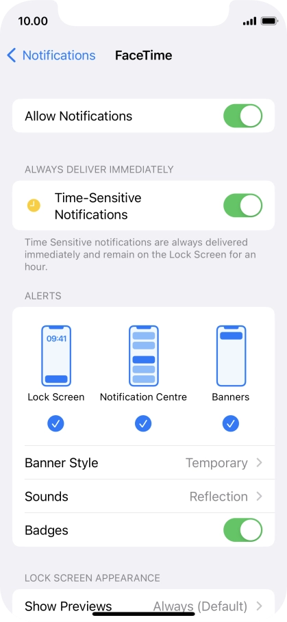 Press the indicator next to 