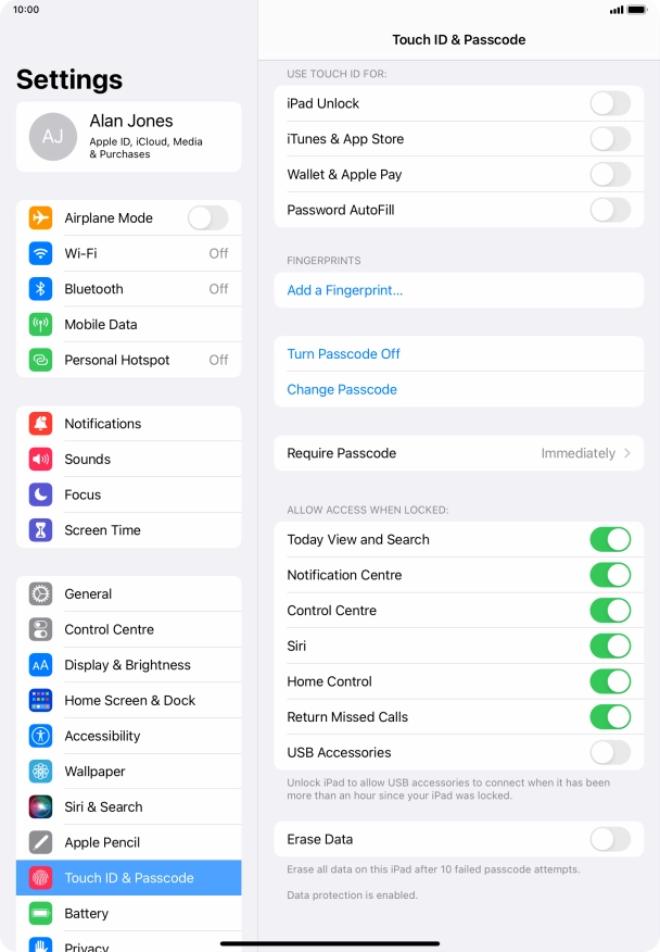 Press the indicator next to 